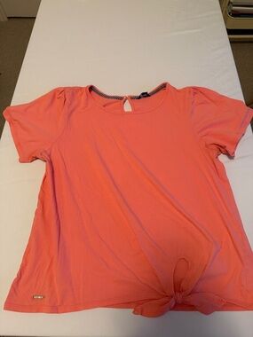Nautica Coral Tie-Front Short Sleeve Top